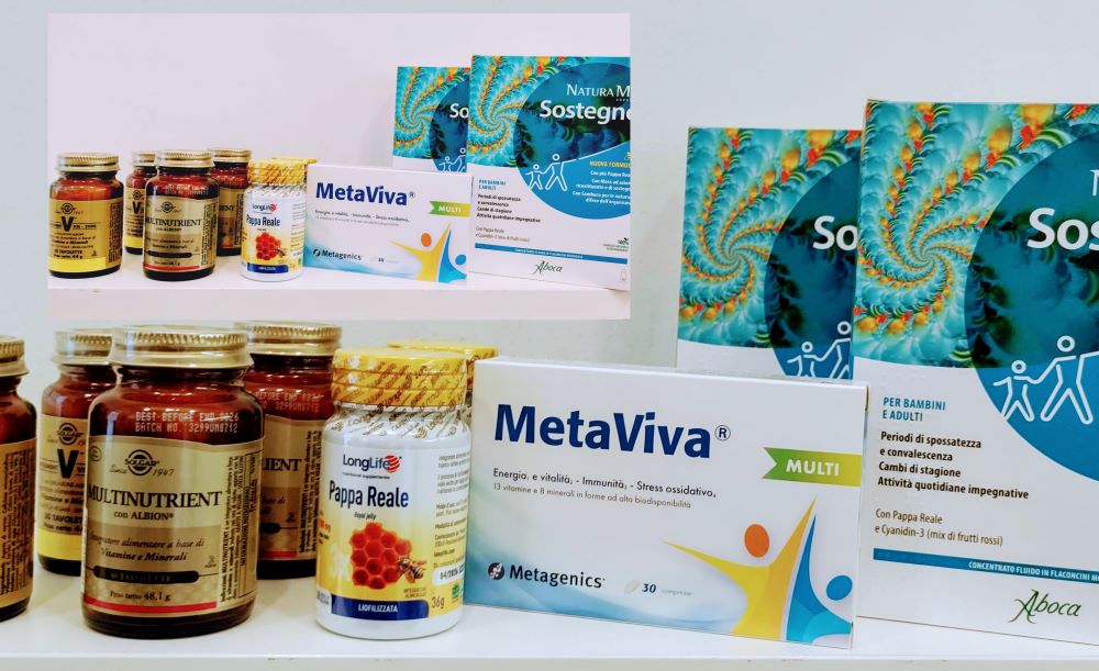 integratori di vitamine minerali e pappa reale in farmacia pelizzo