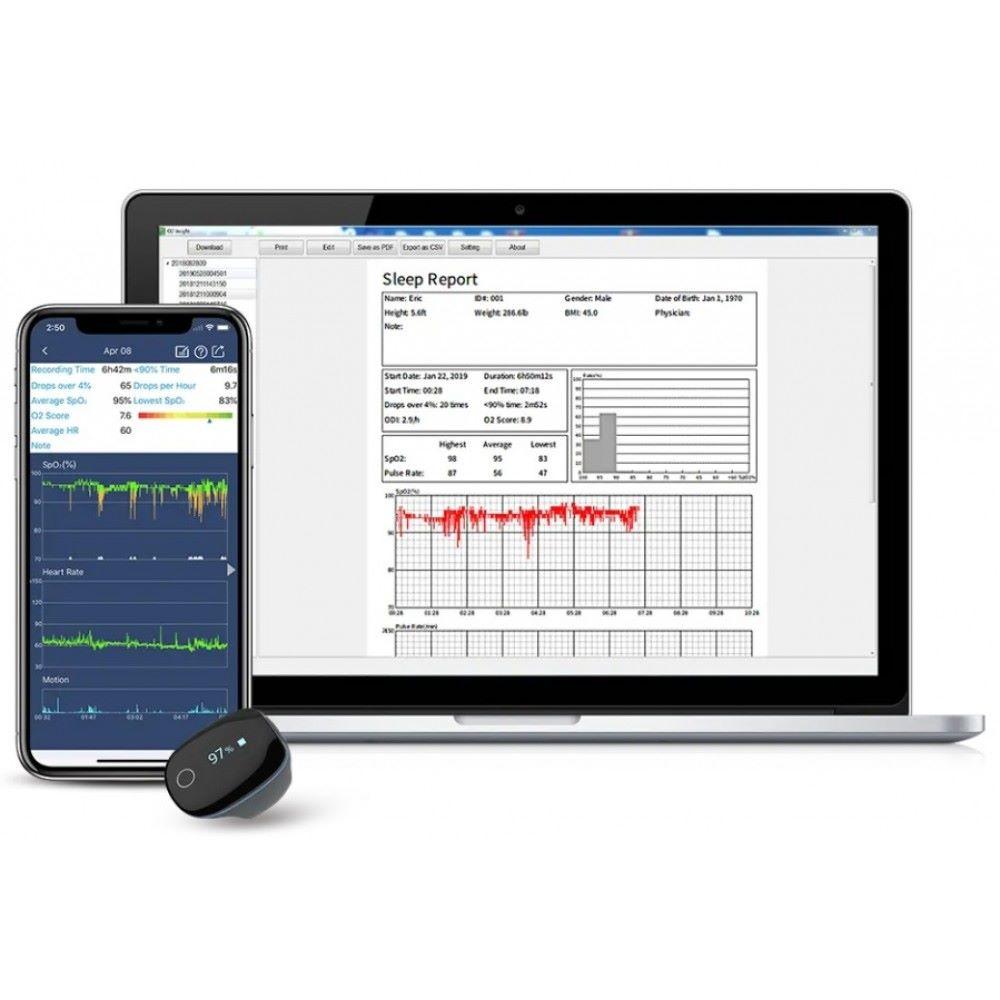 saturimetro ad anello O2Ring HTN per le apnee notturne
